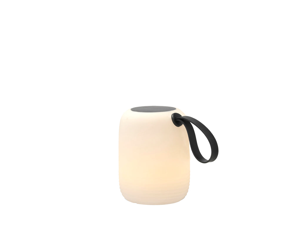 Villa Collection Hav LED Lamp met solar Dia 12,5 x 15,5 cm Wit/Zwart - Accessoire Loods