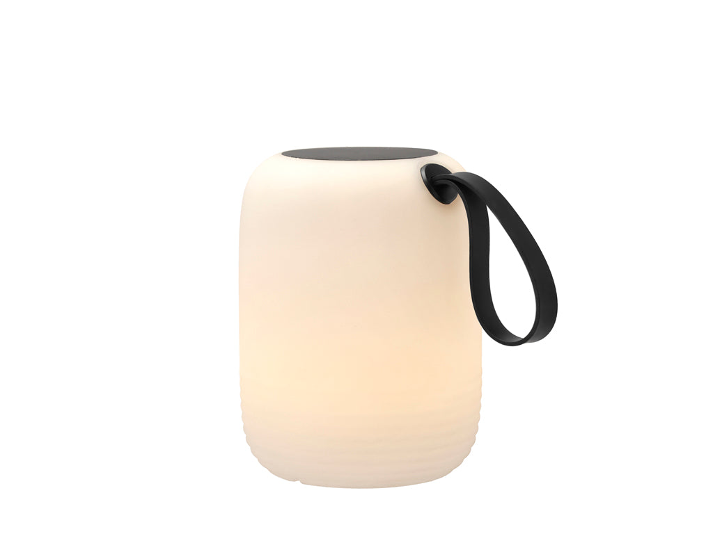Villa Collection Hav LED Lamp met solar Dia 17,5 x 23 cm Wit/Zwart - Accessoire Loods