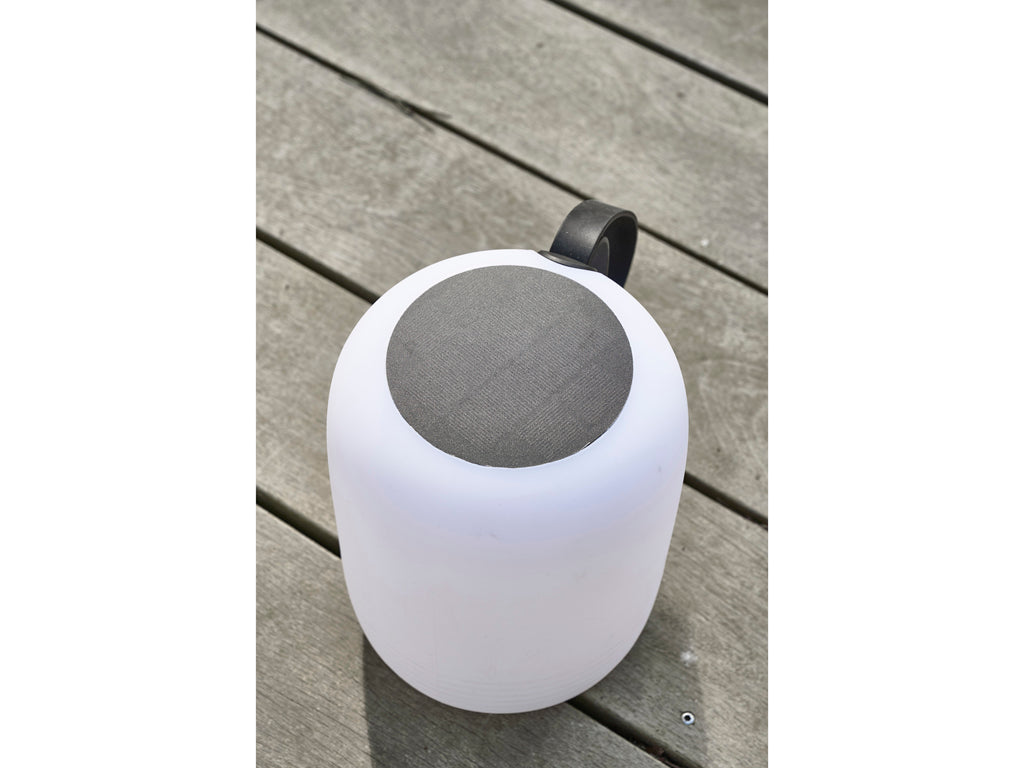 Villa Collection Hav LED Lamp met solar Dia 17,5 x 23 cm Wit/Zwart - Accessoire Loods