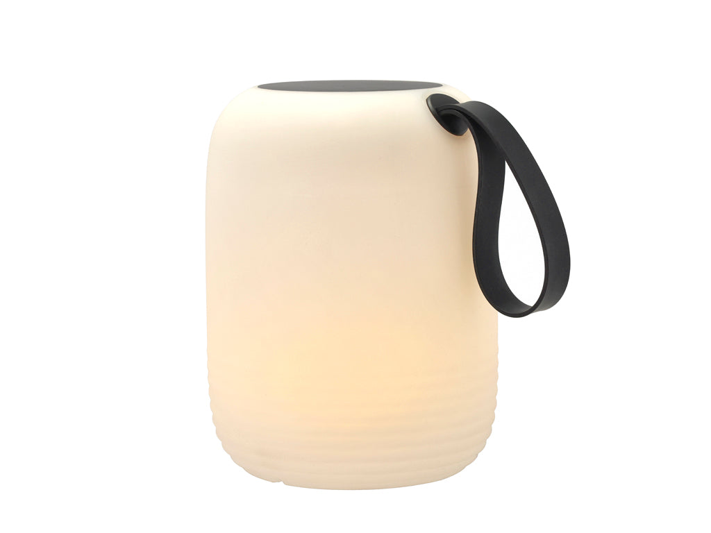 Villa Collection Hav LED Lamp met solar Dia 21 x 27,5 cm Wit/Zwart - Accessoire Loods