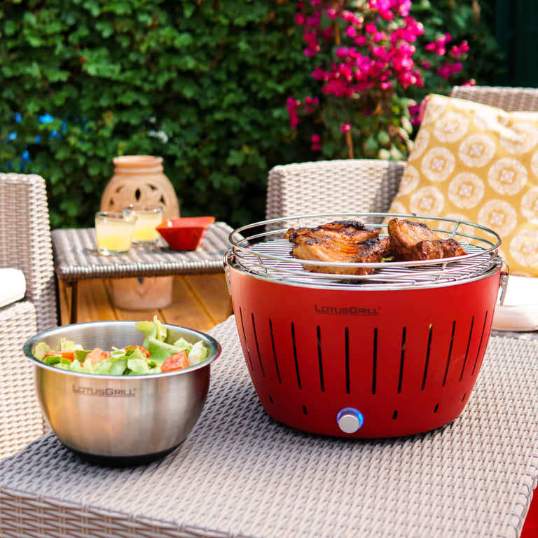 LotusGrill Classic Tafelbarbecue - Ø350mm - Rood - Accessoire Loods
