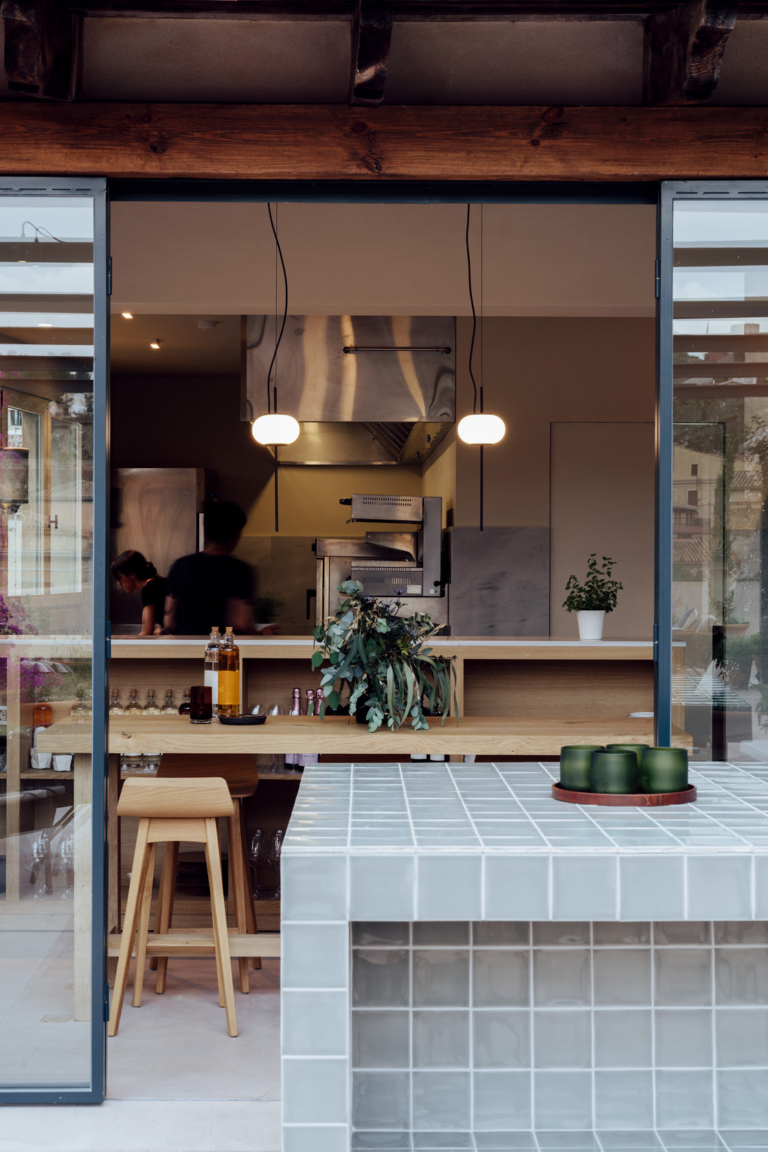 Astros Pendant 2 x G9 textured black with canopy