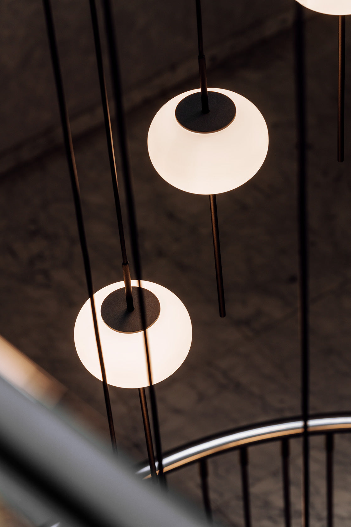 Astros Pendant 2 x G9 textured black without  canopy