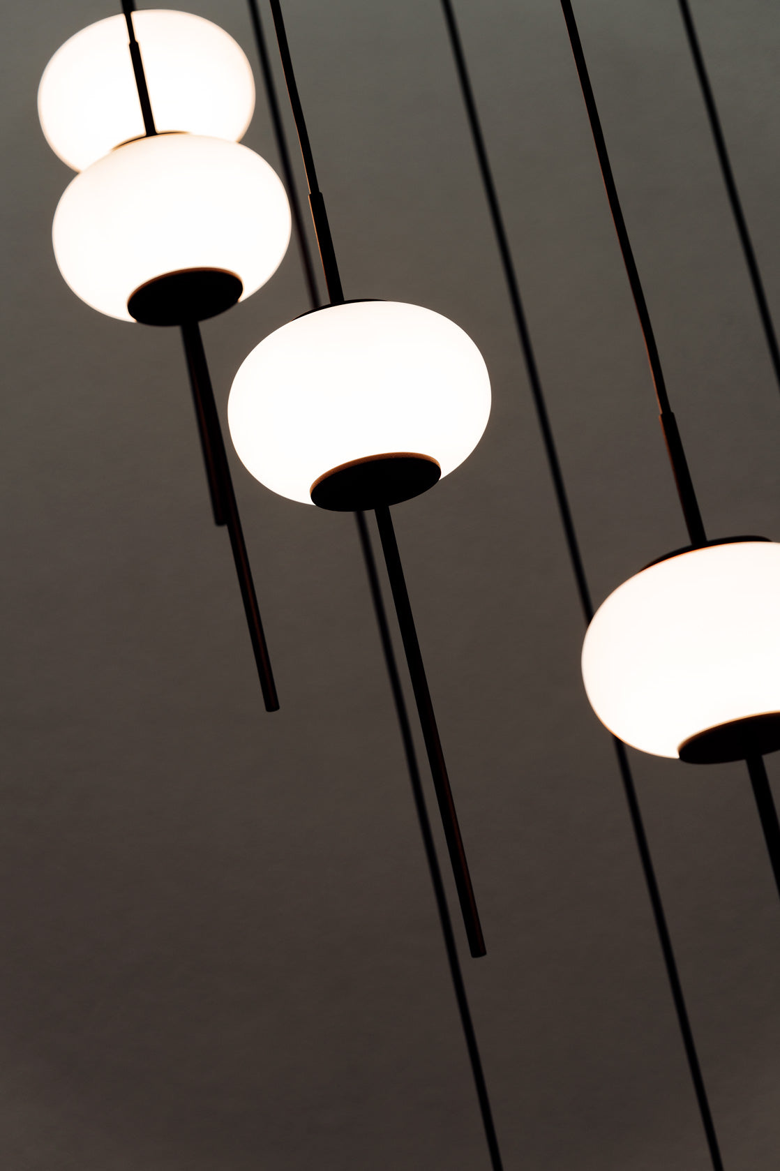 Astros Pendant 2 x G9 textured black without  canopy