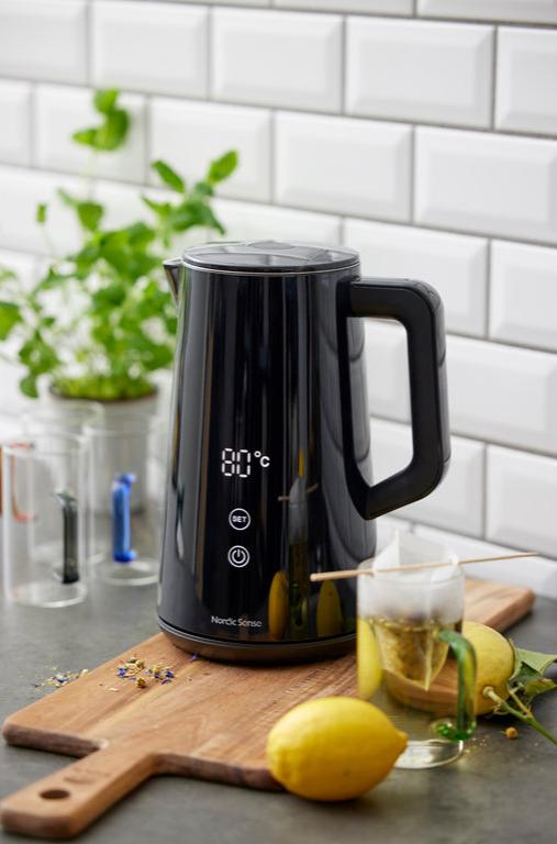 Nordic Sense digitale waterkoker, 1,5L, zwart - Accessoire Loods