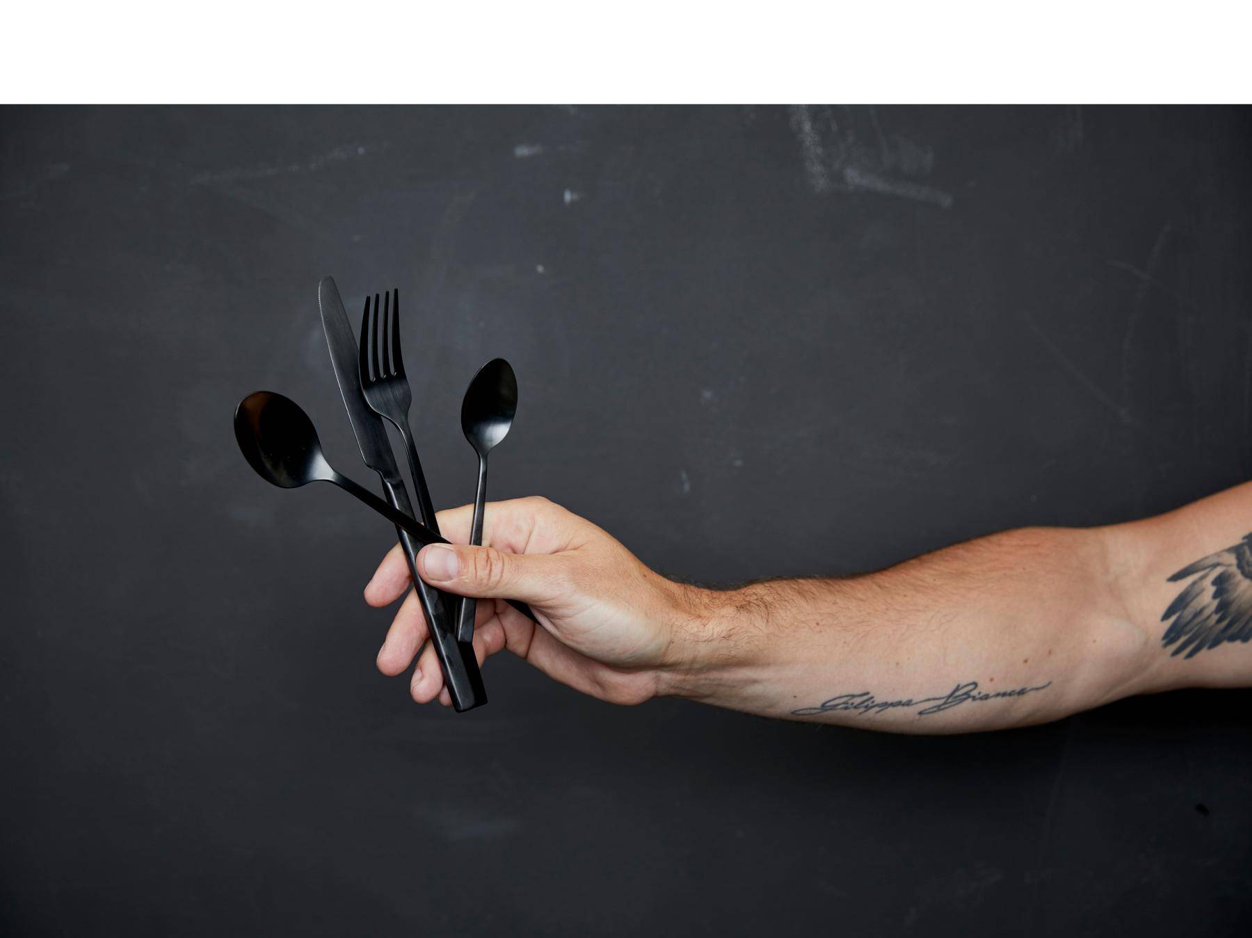 Bitz Bestekset zwart gematteerde afwerking (16 - delig) - BITZ - Accessoire Loods