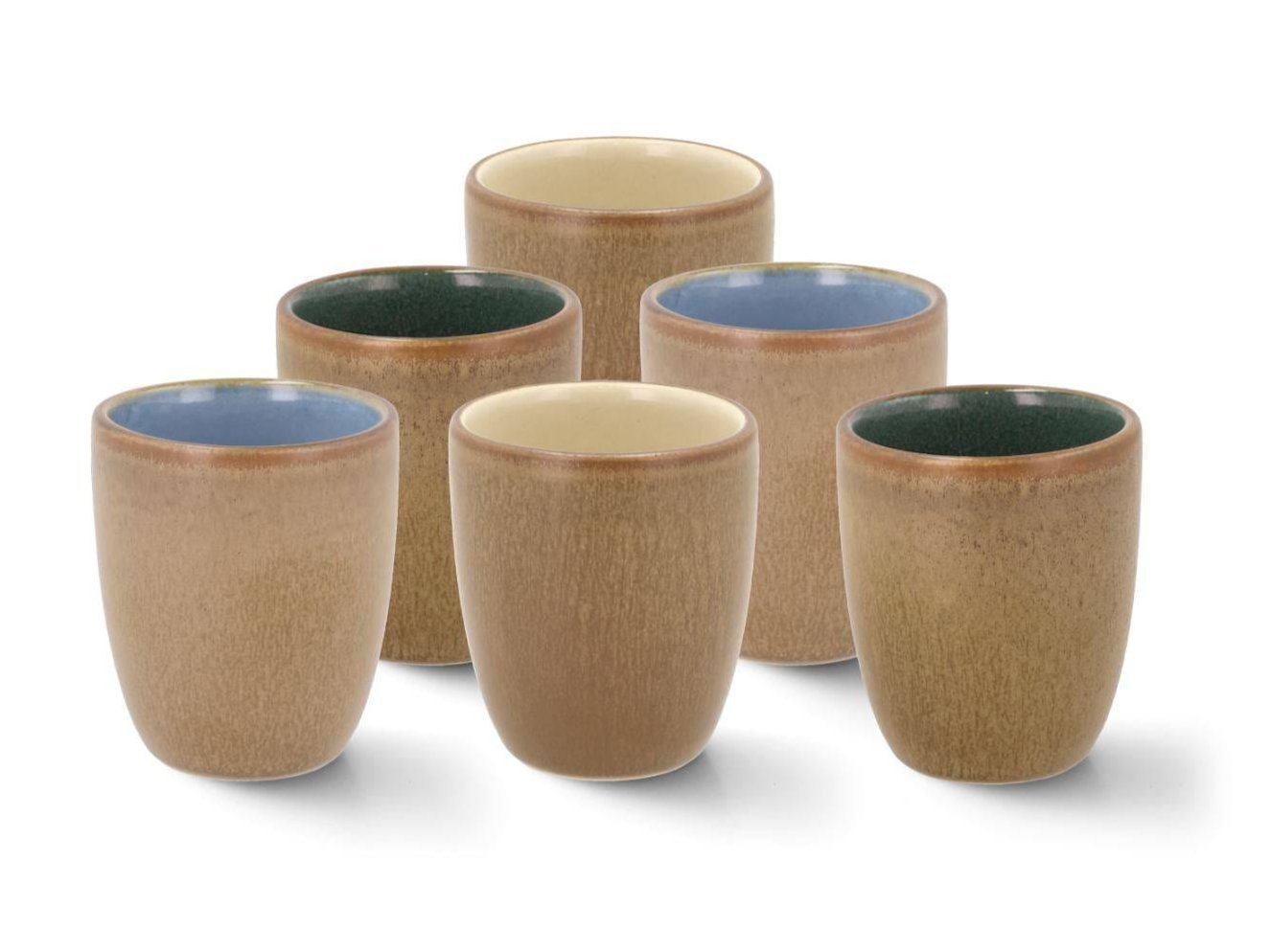 Bitz Espresso kopjes 'Wood' 90 ml - set van 6 stuks - colour mix - BITZ - Accessoire Loods