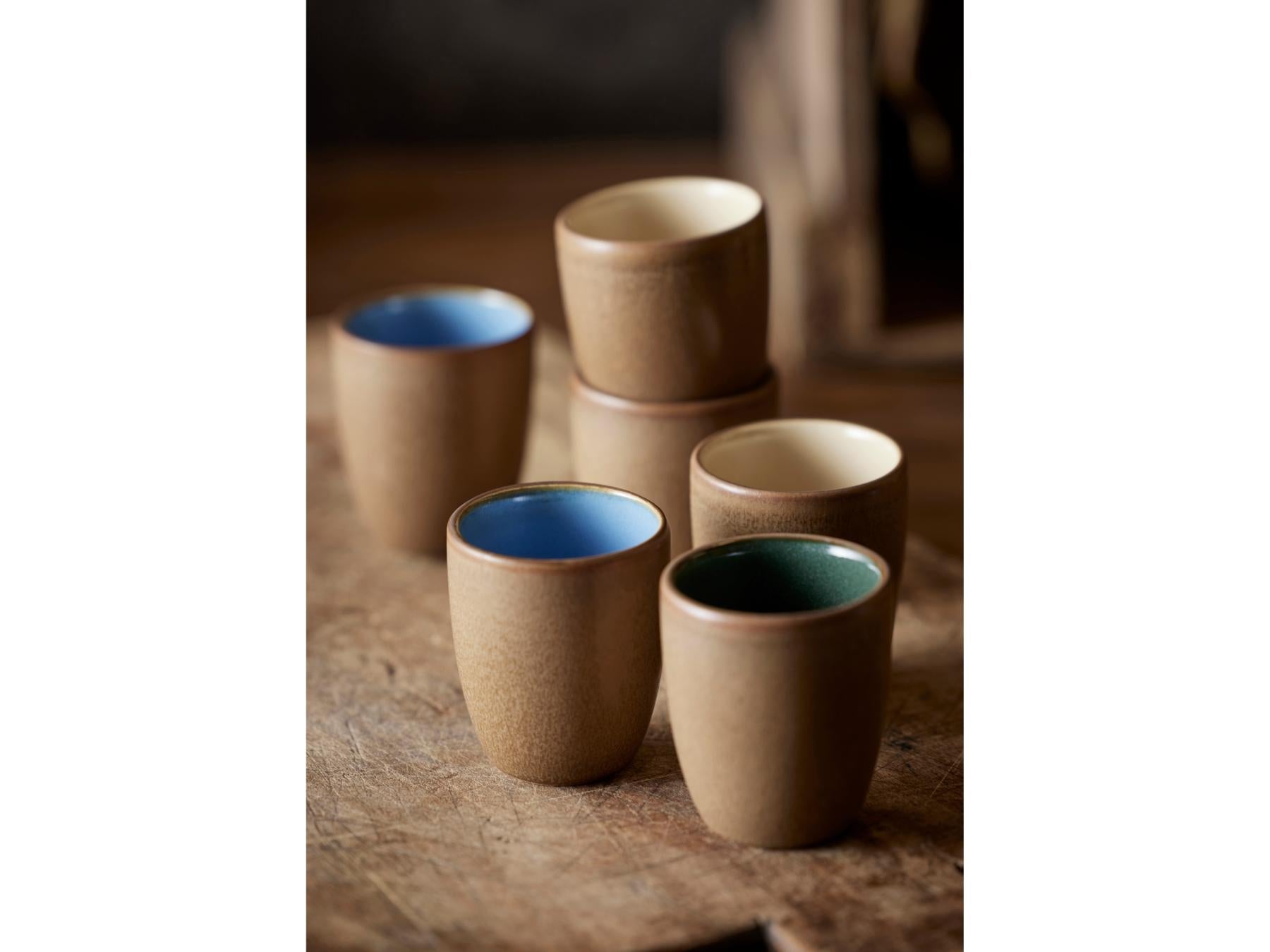 Bitz Espresso kopjes 'Wood' 90 ml - set van 6 stuks - colour mix - BITZ - Accessoire Loods