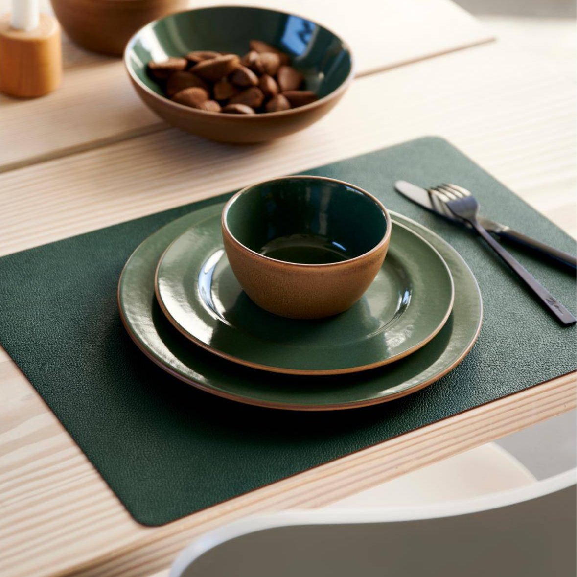 Bitz Placemat Donker Donkergroen / Donkerbruin (set van 4) - BITZ - Accessoire Loods