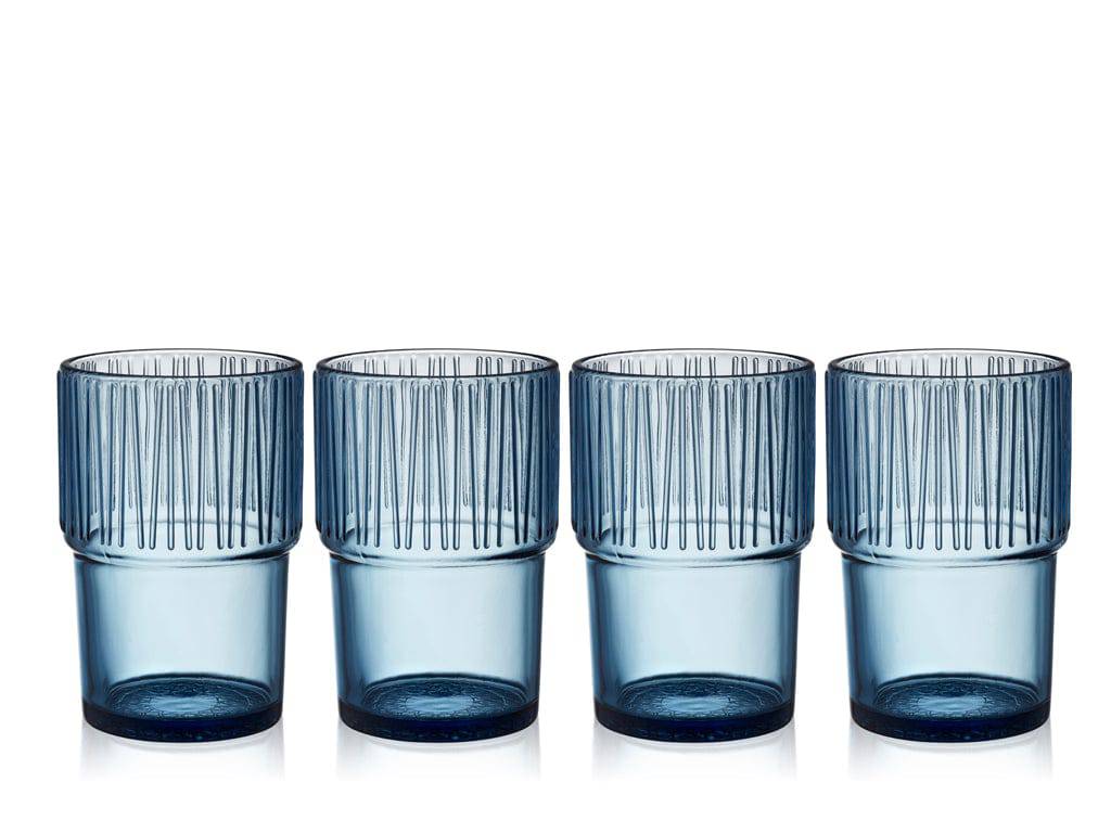 Bitz Waterglas Kusintha 280 ml - Blauw - set van 4 stuks - BITZ - Accessoire Loods