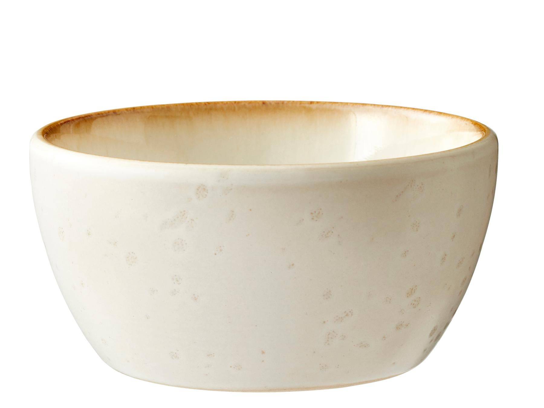 Bitz schaaltjes van zwart aardewerk,  binnenwerk kleur mat creme - 10 cm - set van 4 stuks (in prachtige gift box) - Accessoire Loods