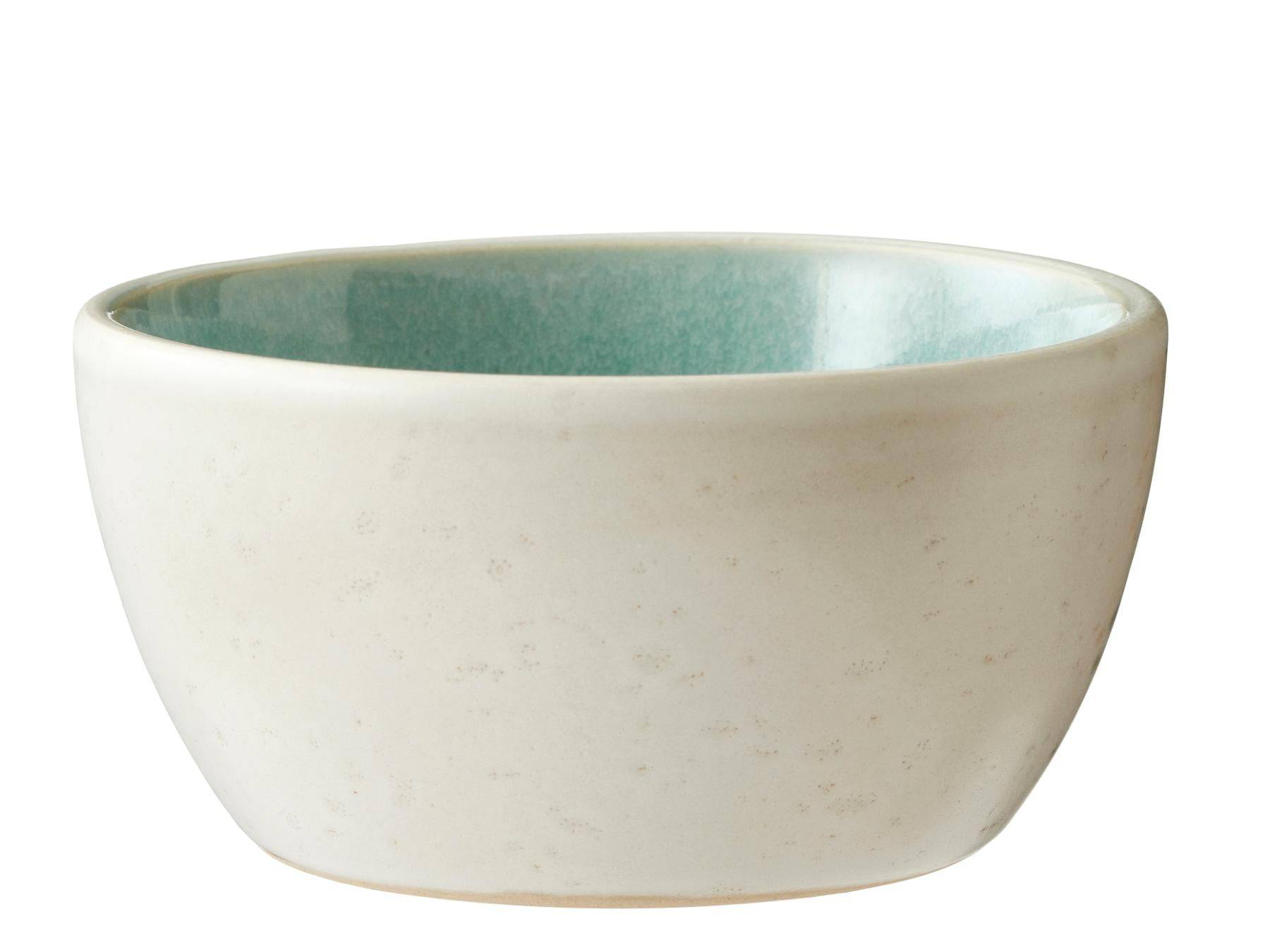 Bitz schaaltjes van zwart aardewerk,  binnenwerk kleur mat creme - 10 cm - set van 4 stuks (in prachtige gift box) - Accessoire Loods