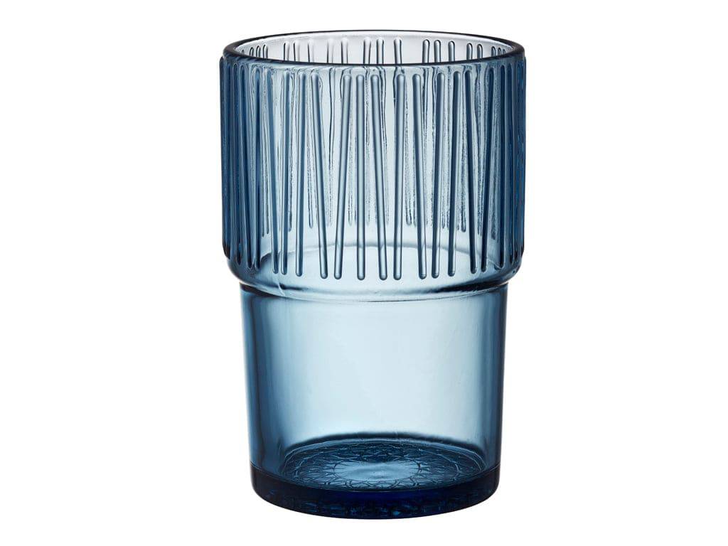 Bitz Waterglas Kusintha 280 ml - kleur Blauw - set van 4 stuks - stapelbaar - Accessoire Loods