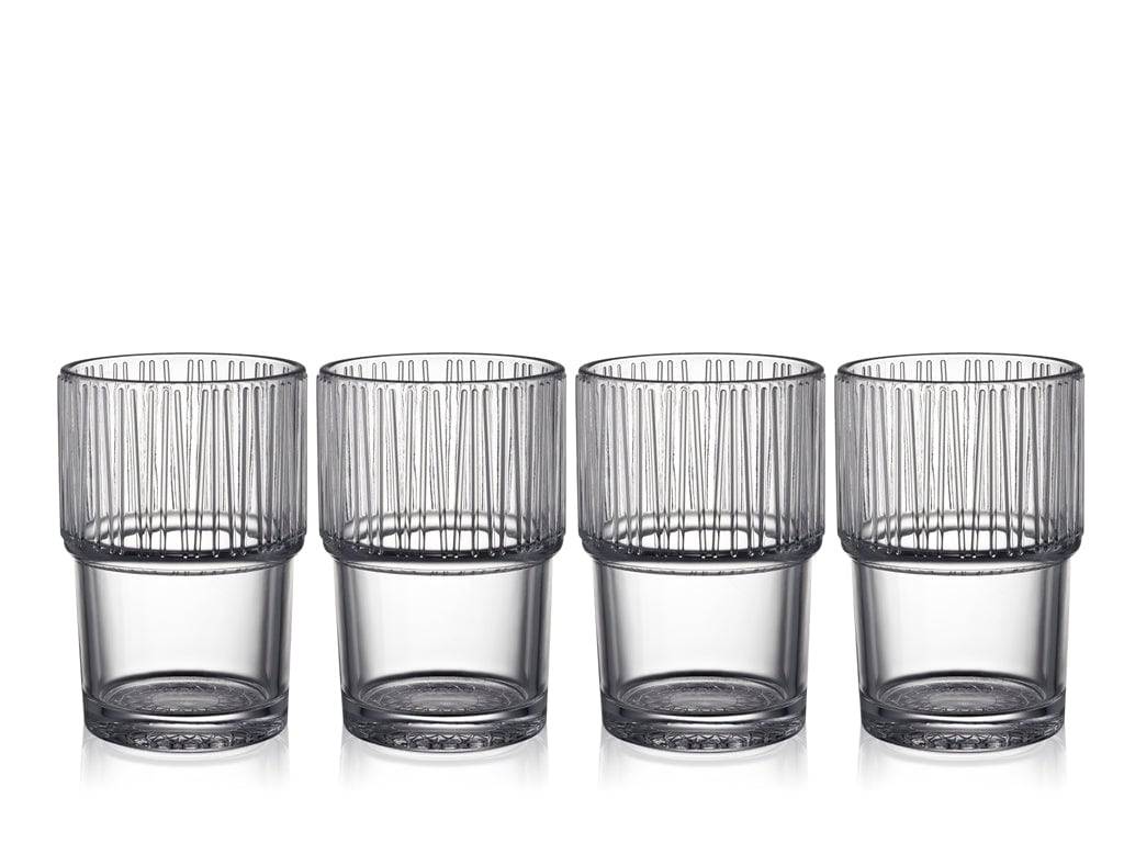Bitz Waterglas Kusintha 280 ml - kleur Transparant - set van 4 stuks - stapelbaar - Accessoire Loods