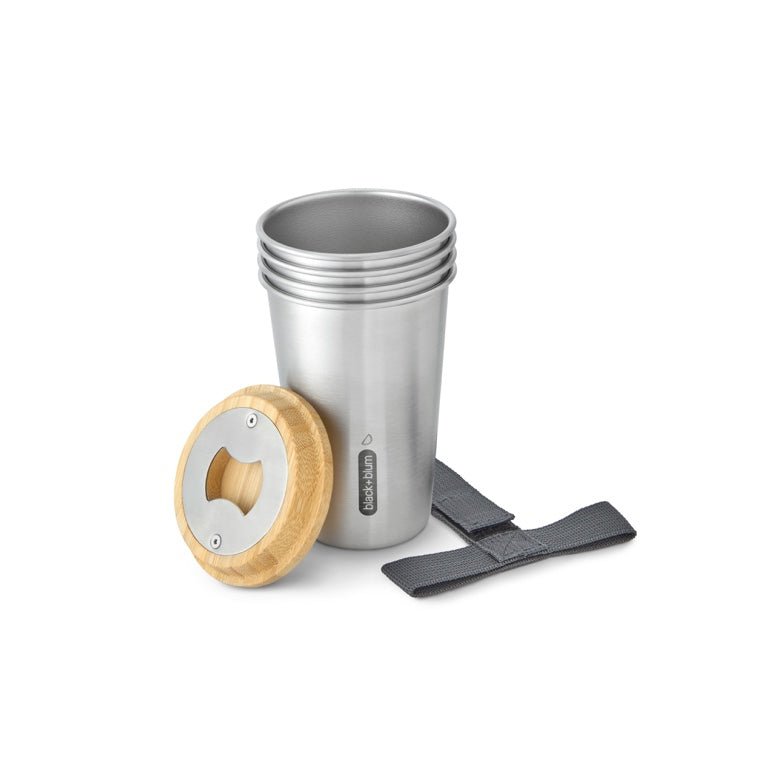 Black+Blum Stainless Steel Cup - RVS bekers set van 4 - Black+Blum - Accessoire Loods