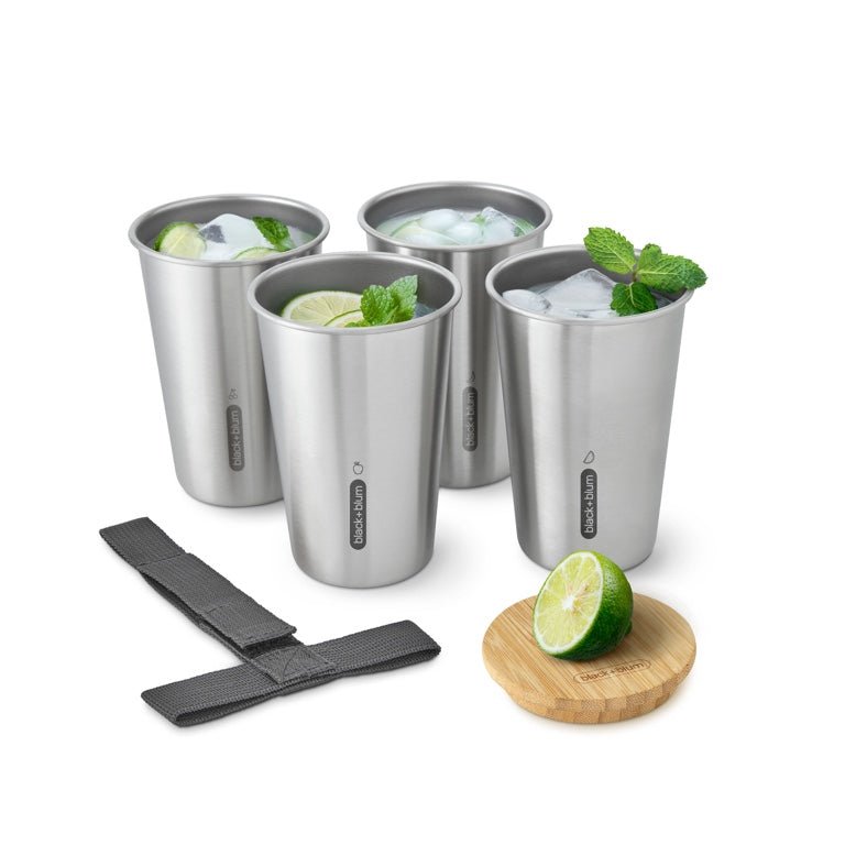 Black+Blum Stainless Steel Cup - RVS bekers set van 4 - Black+Blum - Accessoire Loods