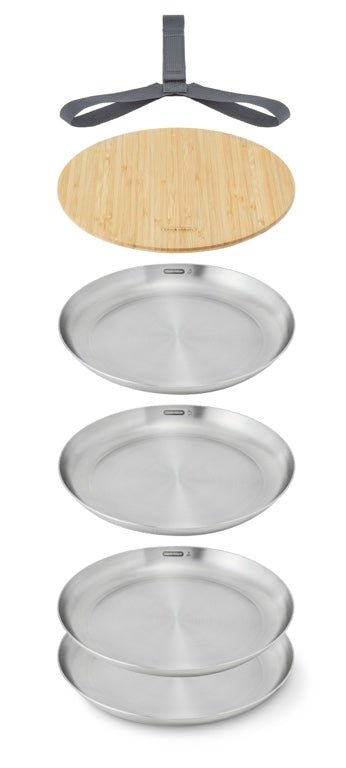 Black+Blum Stainless Steel Plate - RVS borden set van 4 - Black+Blum - Accessoire Loods