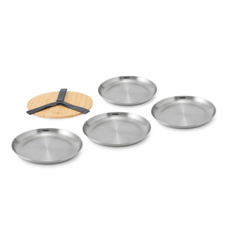 Black+Blum Stainless Steel Plate - RVS borden set van 4 - Black+Blum - Accessoire Loods