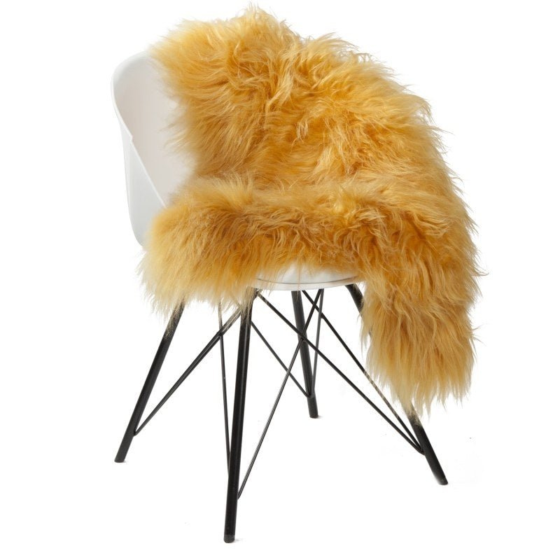 Schapenvacht IJslands | Geel | 100 x 65cm - Dyreskinn - Accessoire Loods
