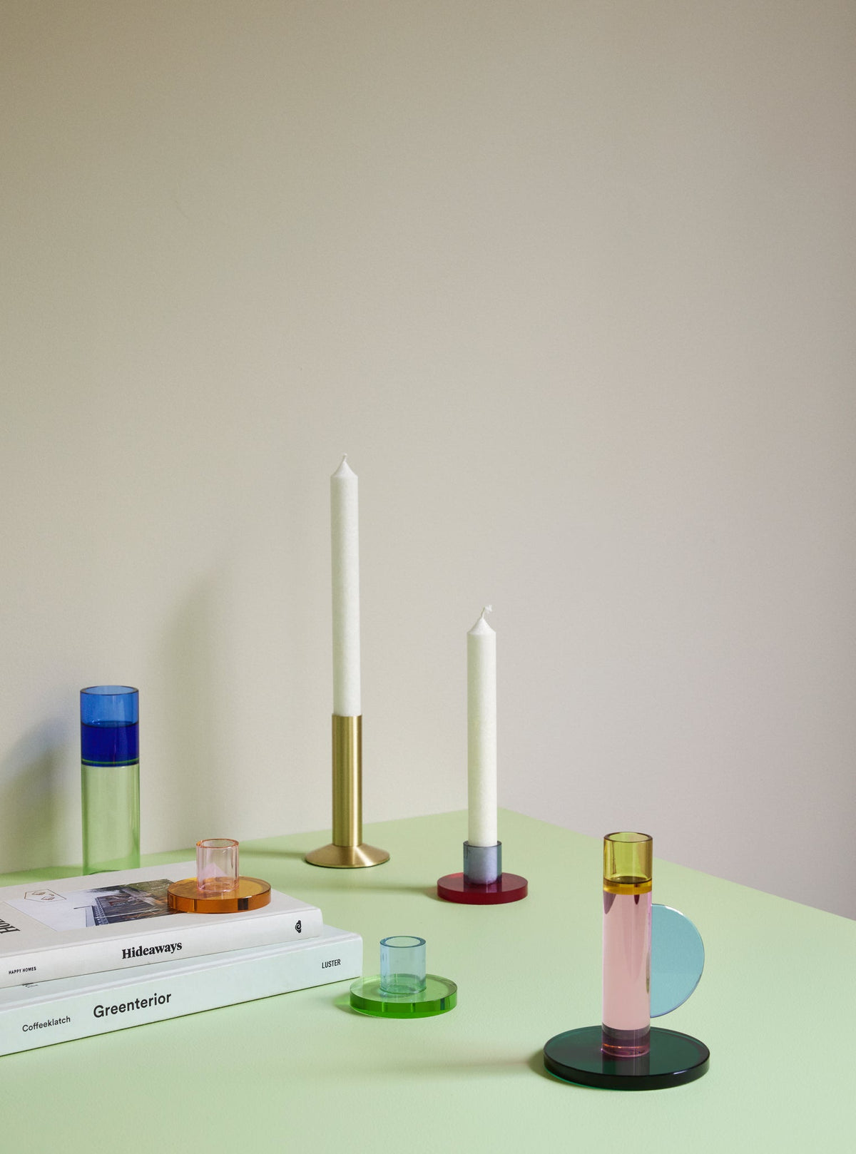 Astro Tealight Holder Green/Blue - Hübsch - Accessoire Loods