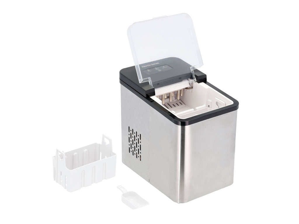 Nordic Sense ijsblokjesmachine, 1,8L, 100 watt, staal/zwart - Accessoire Loods