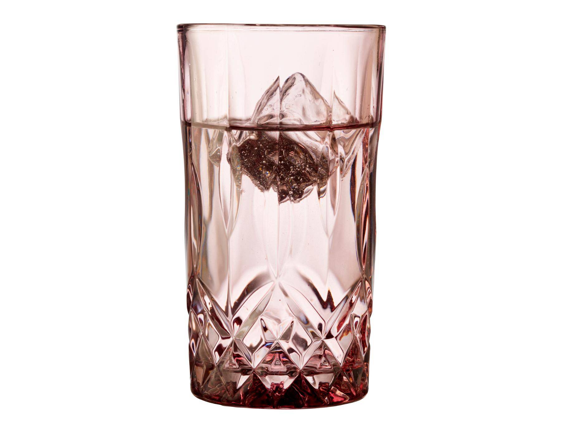 Lyngby Longdrinkglazen - Lyngby whiskeyglazen - set - Roze - Lyngby Glas - Accessoire Loods