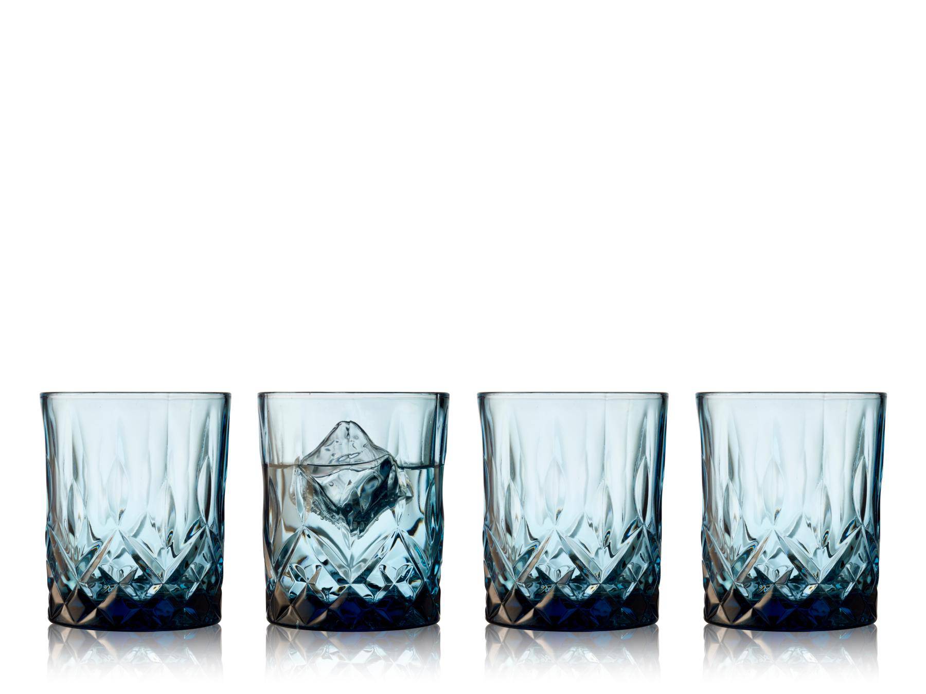 Lyngby Whiskey Glazen Sorrento (Blauw - 320ml) - set van 4 stuks - Accessoire Loods