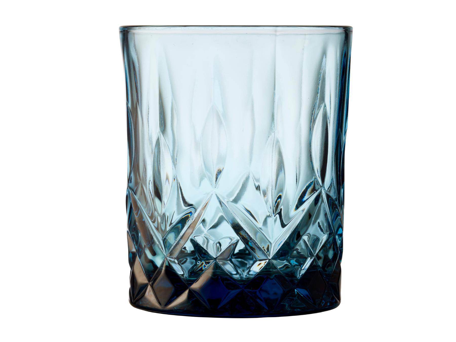 Lyngby Whiskey Glazen Sorrento (Blauw - 320ml) - set van 4 stuks - Accessoire Loods