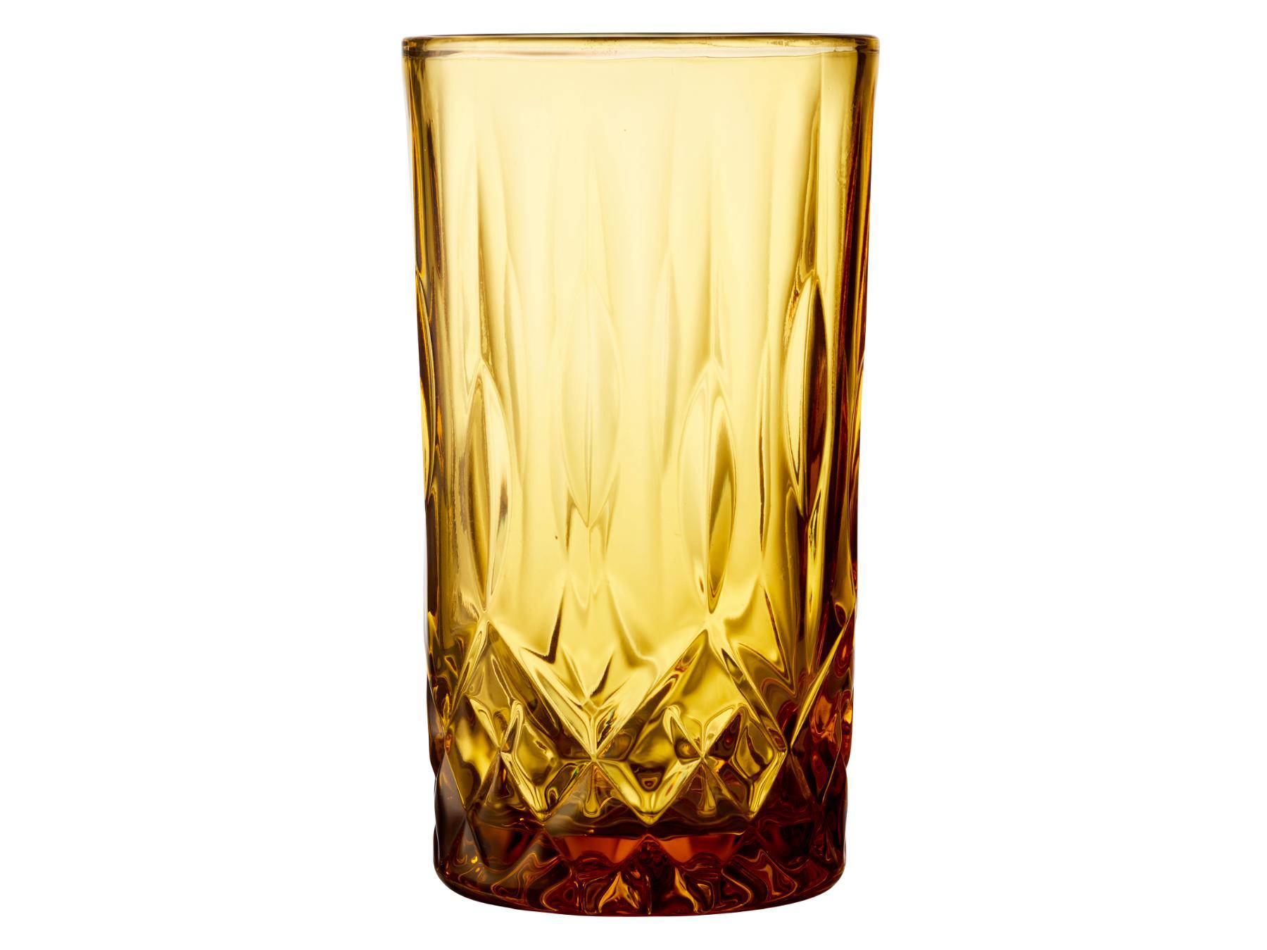 Lyngby Longdrinkglazen Sorrento (Amber - 380ml) - set van 4 stuks - Accessoire Loods