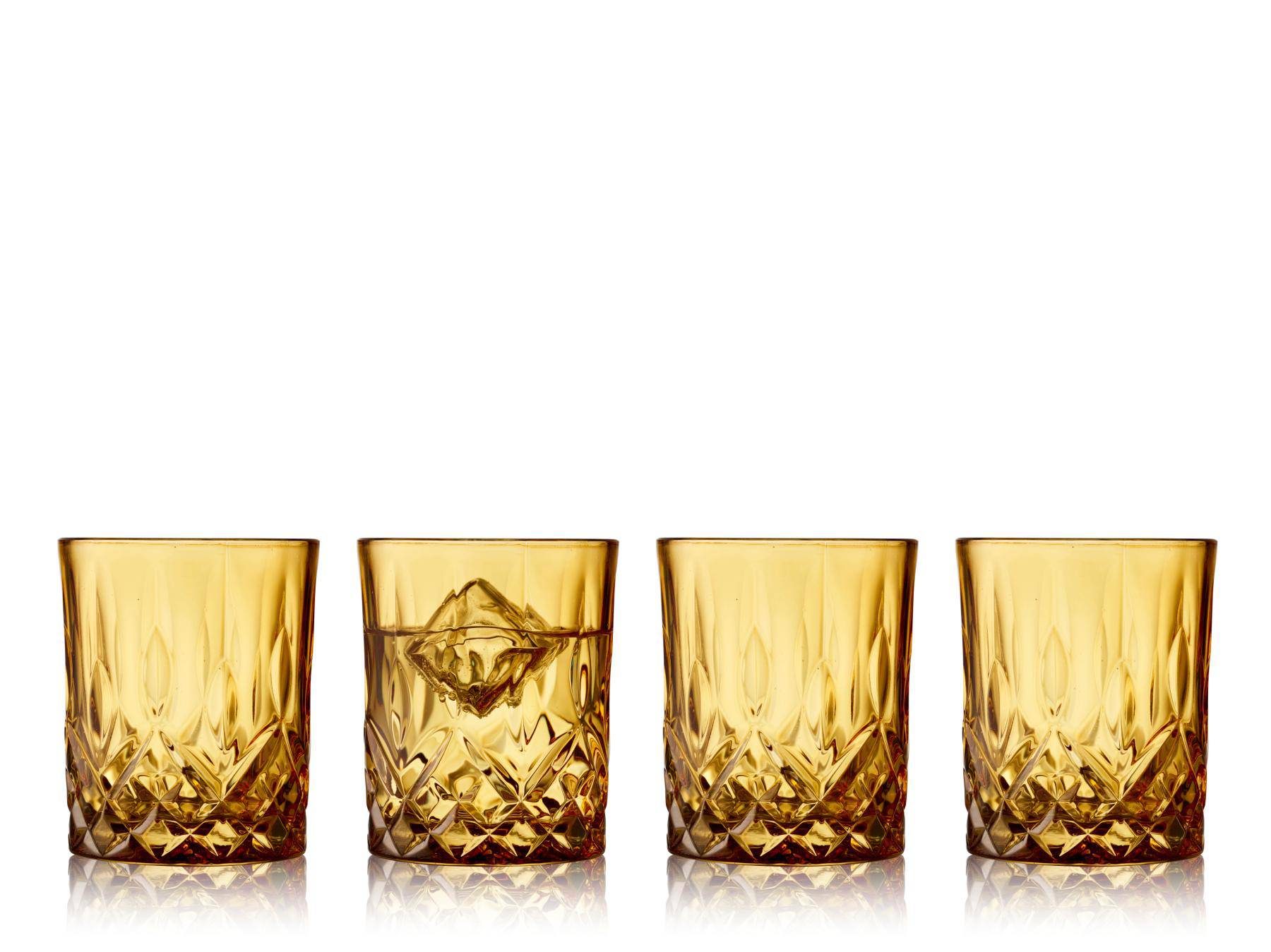 Lyngby Whiskey Glazen Sorrento (Amber - 320ml) - set van 4 stuks - Accessoire Loods
