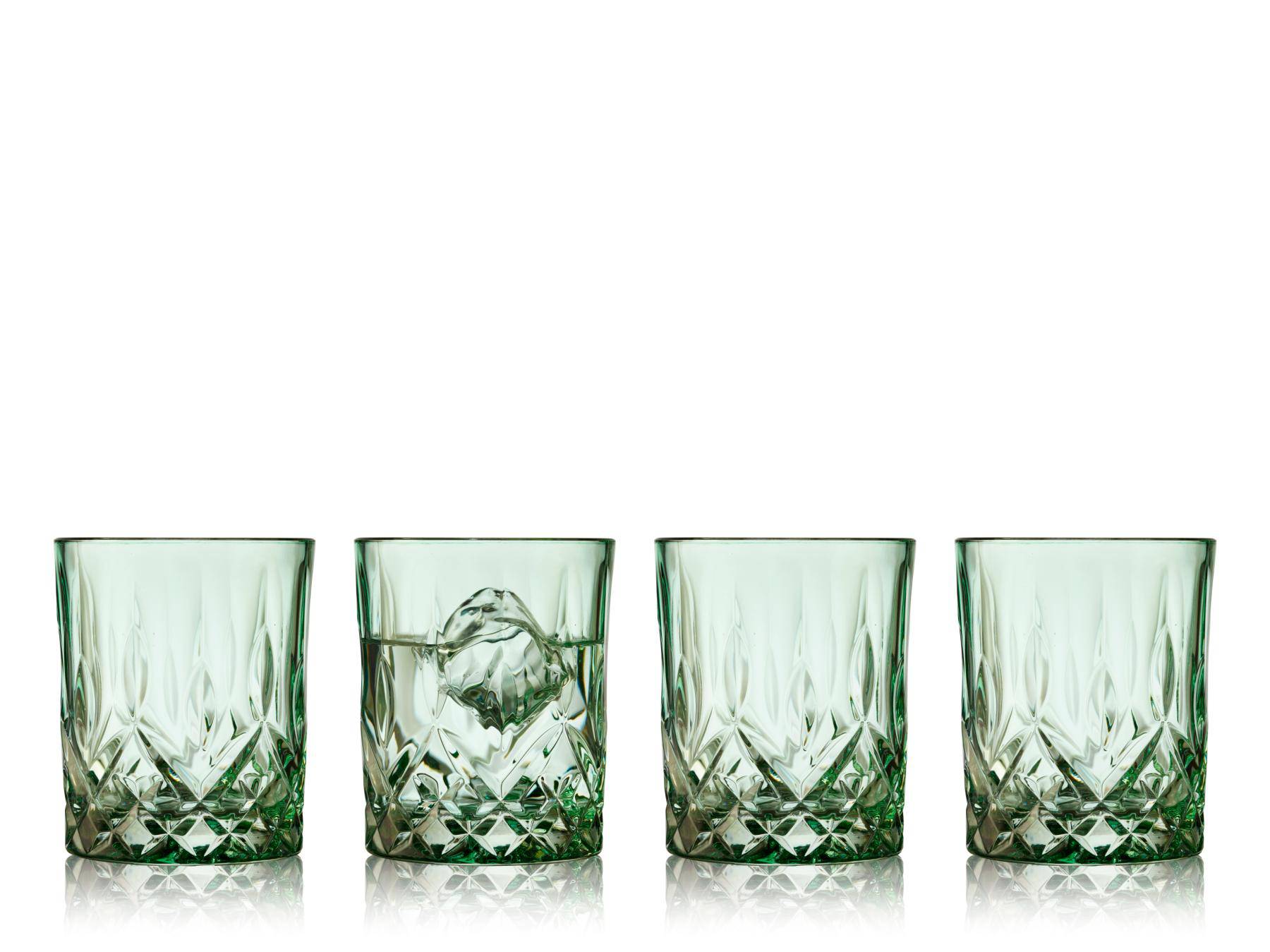 Lyngby Whiskey Glazen Sorrento (Groen - 320ml) - set van 4 stuks - Accessoire Loods