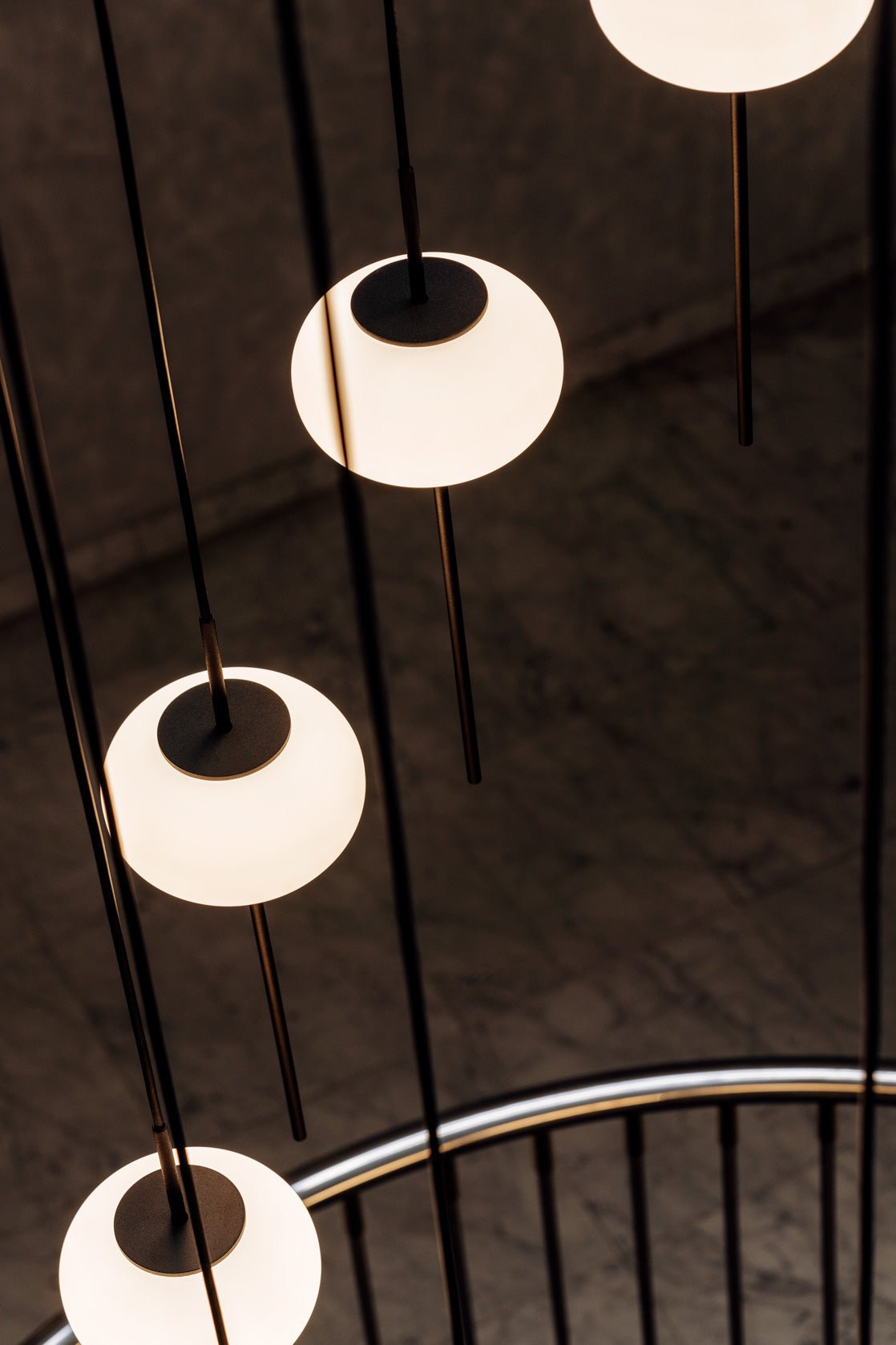 Astros Pendant 2 x G9 textured black without canopy - Milan - Accessoire Loods