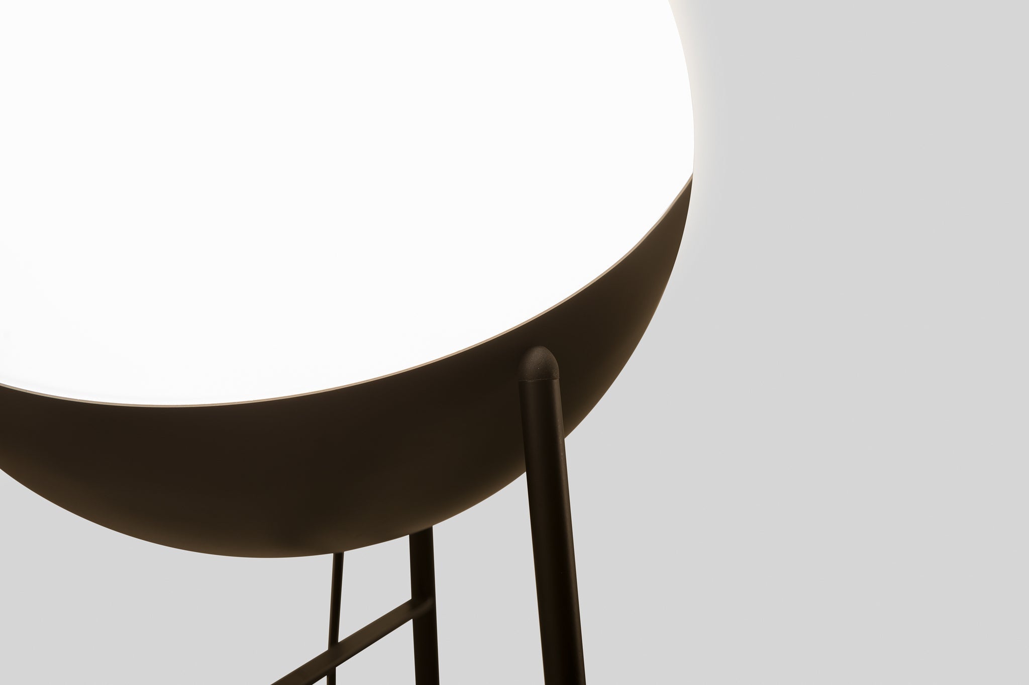 Half Floor lamp @ 35 cm E27 textured black - Milan - Accessoire Loods