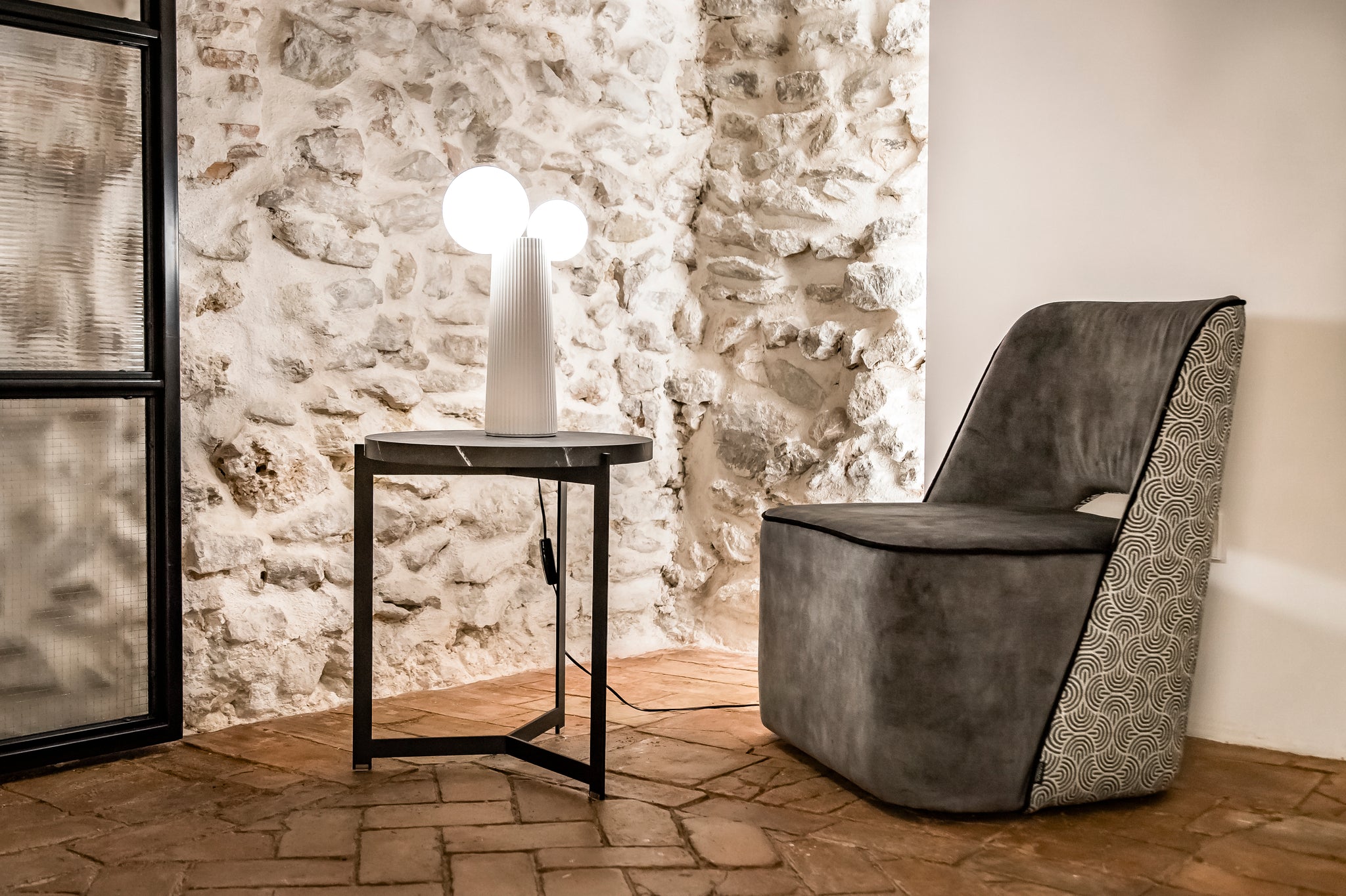 Land Wall Tabel lamp dimable Anthracite grey - Milan - Accessoire Loods