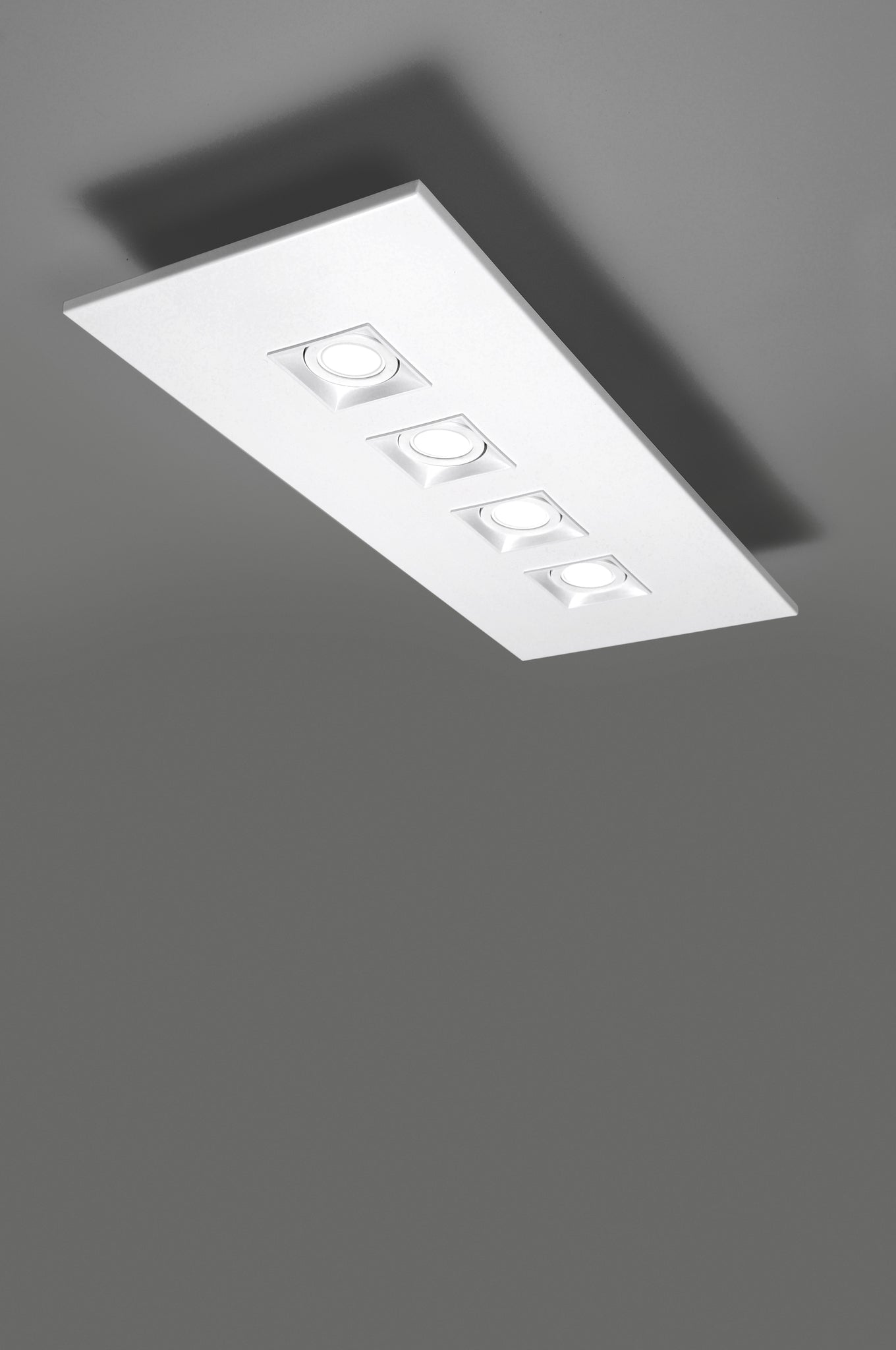 Polifemo rectangular ceiling lamp GU10 4 lights textured white - Milan - Accessoire Loods