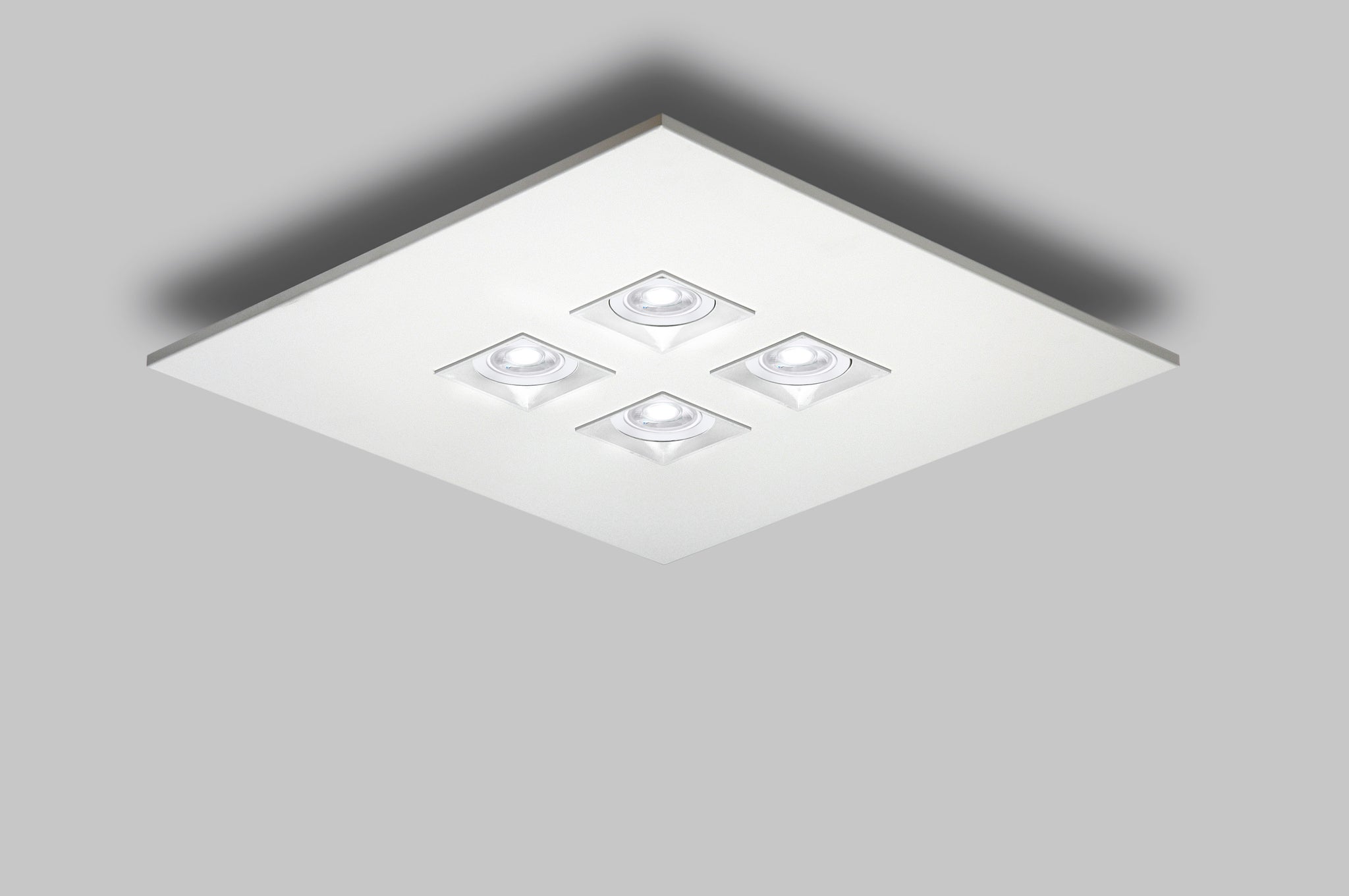 Polifemo squared ceiling lamp GU10 4 lights textured white - Milan - Accessoire Loods