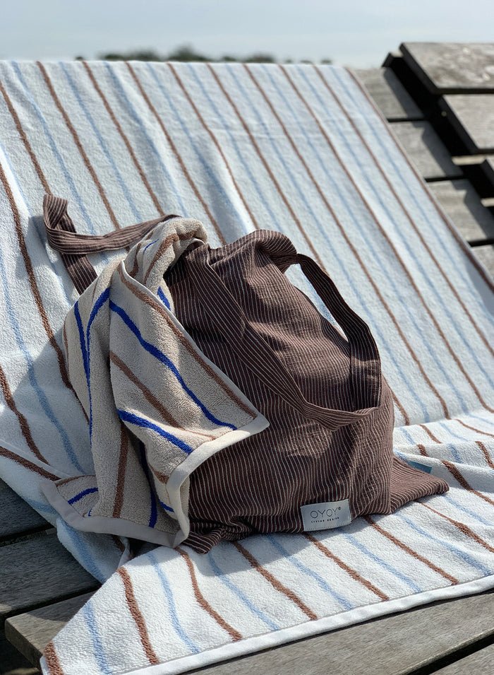 OYOY Living Raita Towel Caramel / Ice Blue - OYOY Living - Accessoire Loods
