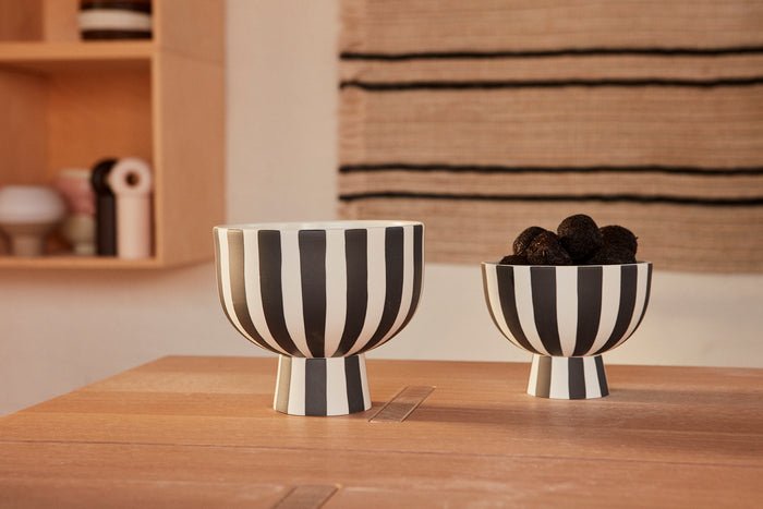 OYOY Living Toppu Bowl Zwart / Wit - OYOY Living - Accessoire Loods