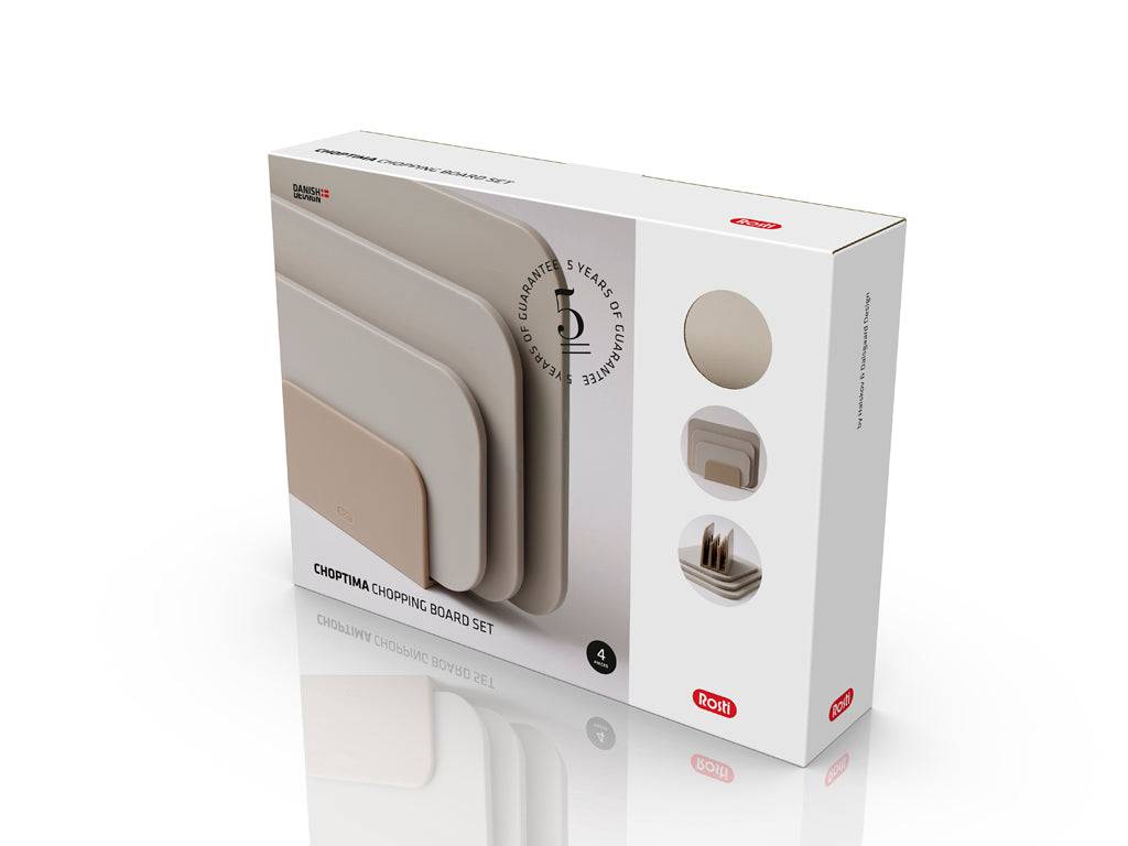 Rosti Snijplank Choptima set van 3 maten + houder - kleur Humus - Rosti - Accessoire Loods