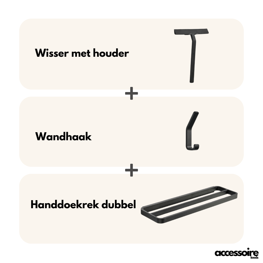 Zone Denmark Badkamer accessoires voordeel bundel - Kleur zwart - Zone Denmark - Accessoire Loods