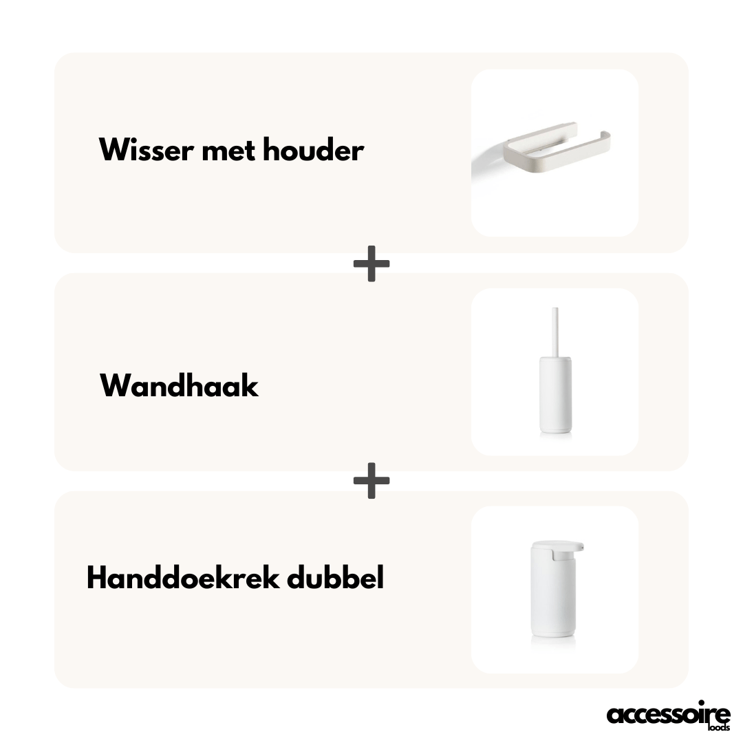 Zone Denmark Nova RIM Toilet accessoires voordeel bundel - Wit - Zone Denmark - Accessoire Loods