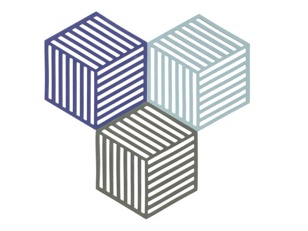 Zone Denmark - Set van 3 onderzetters - Hexagon - Indigo/Mist/Olijf Taupe - Zone Denmark - Accessoire Loods