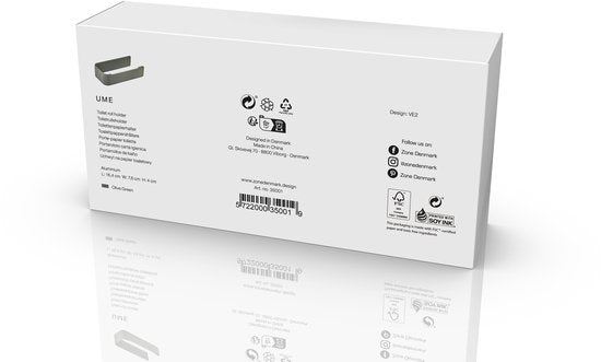 Zone Denmark Ume Toiletrolhouder 16,4 x 7,6 x 4 cm Olive green - Zone Denmark - Accessoire Loods